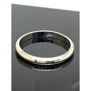 Wedding Band 14k White Gold Ring Plain 2.4mm Wide Estate Jewelry Women's Size 6